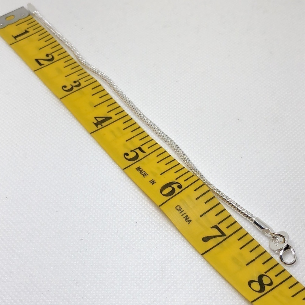 925 Sterling Silver 3mm Snake Chain 8 Inch Snake Bone Bracelet Unisex - Picture 4 of 5
